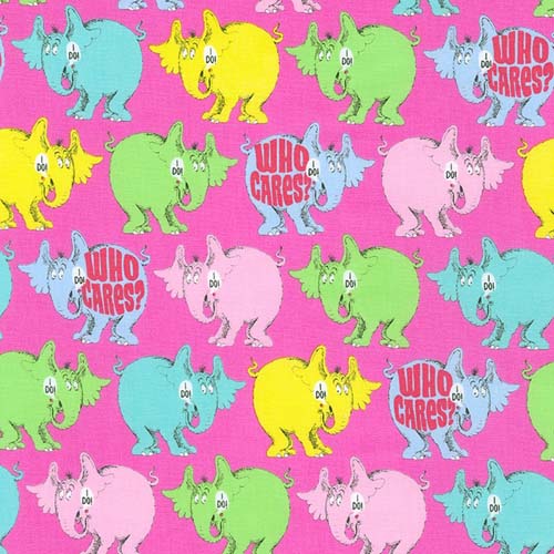 Horton Kindness - Love -Pastel colored Horton the Elephants on pink