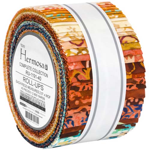 Artisan Batiks: Hermosa - RollUps - 40 2.5 inch strips includes duplicates