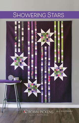 Showering Stars - Quilt Pattern-Jelly Roll Friendly-75 x 92 Robin Pickens