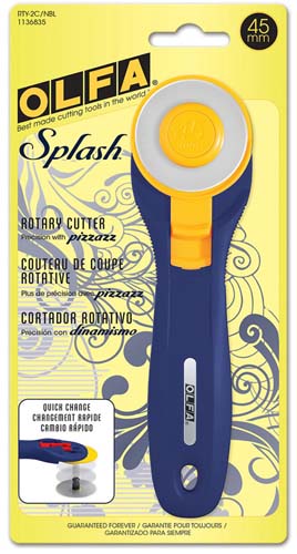 Olfa 45mm Splash Rotary Cutter-Straight Handle RTY-2C-NBL