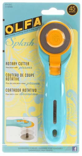 Olfa 45mm Splash Rotary Cutter-Straight Handle RTY-2C aqua handle