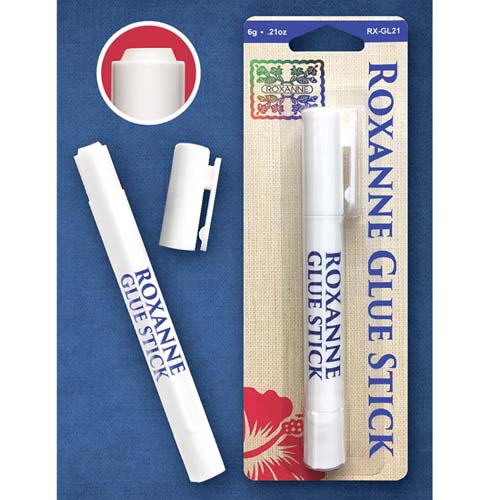 Roxanne Glue Stick - Has botha small tip & wide. Dries clear, holds firmly unti