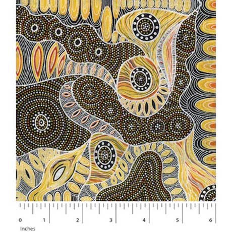 Australian Aboriginal Design - Regeneration - Yellow