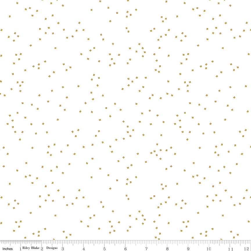 Blossoms - Rose Gold Sparkle on White - tiny metallic pink flowers on white