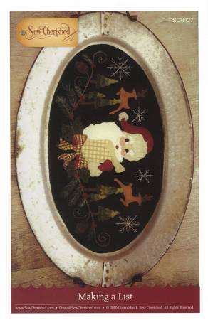 Making a List - Sew Cherished Pattern -  wool applique - Santa making a list