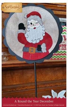 A round the year -  December - Santa finishes 10" diameter, Sew Cherished
