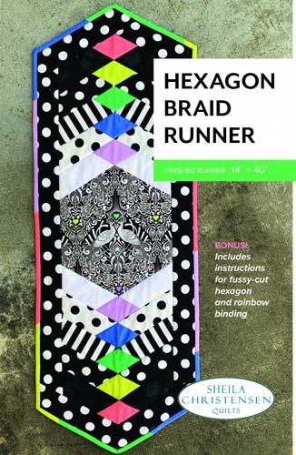 Hexagon Braid Runner - 14 x 40 - quilt as you go by Sheila Christensen Quilts