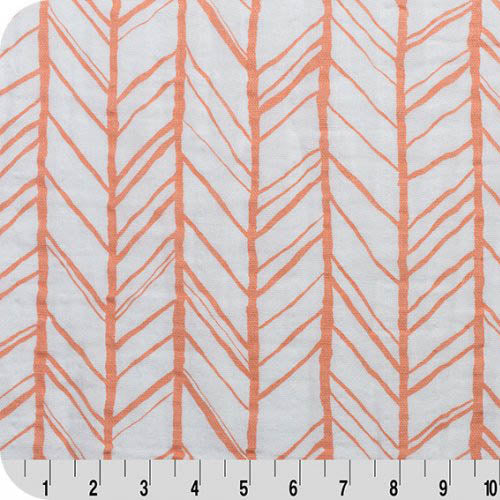 Embrace - Herringbone - Papaya - 50/52" Double Gauze 100% cotton.