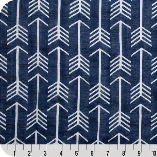 Embrace - Archer - Cobalt - White Arrows on Cobalt Blue-50/52" Double Gauz