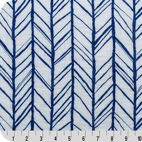 Embrace - Herringbone - Royal - 50/52" Double Gauze 100% cotton.