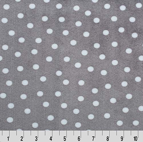 Alotta Dots Cuddle-Graphit Wht Dots on Graphite-58/60" - 100%  Polyester