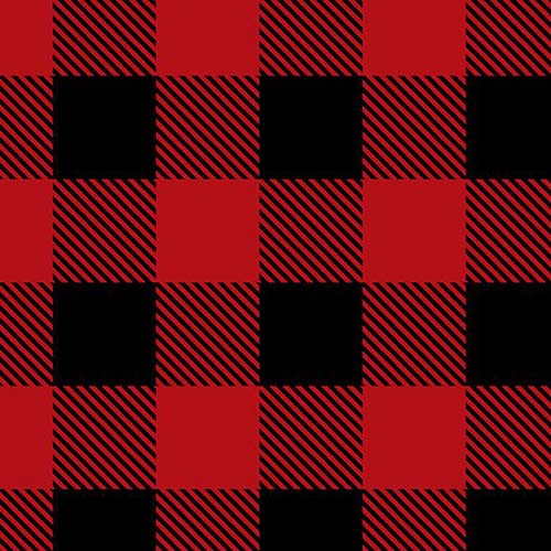 Cuddle - Buffalo Check -Scarlet/Black - 100% Polyester - 58/60" wide