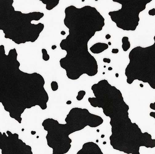 Cuddle 3 - Cow Moo - Snow/Black - black spots on white- 100% Polyester - 58/60"