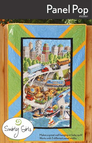 Panel Pop- uses panel, -lap or full sized quilt - Swirly Girls SGD061