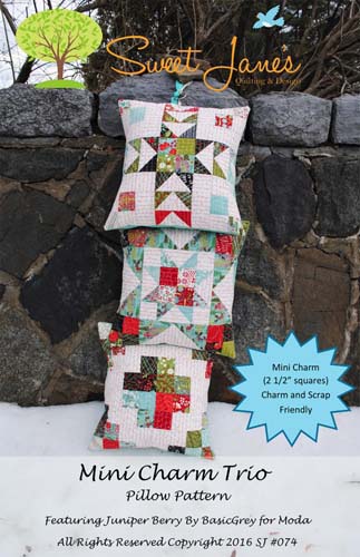 Mini Charm Trio - pillow pattern  - mini charm & scrap friendly- by Sweet Jane's