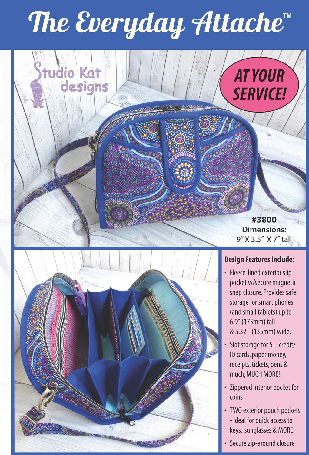 The Everyday Attache - Studio Kat Designs Bag Pattern
