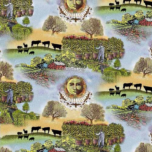 OFA - Celestial Scenic - farm scenes with sun - Old farmer's almanac