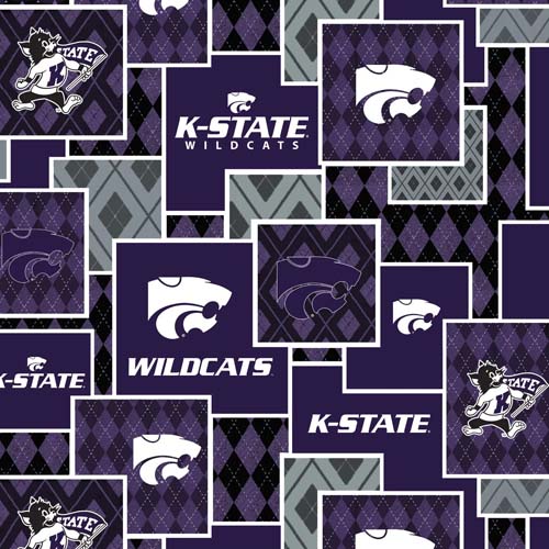 Kansas State University - Letters - Purple & Gray KS on purple