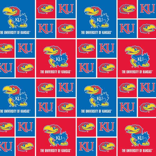 College Print - University of Kansas - Red & blue blocks