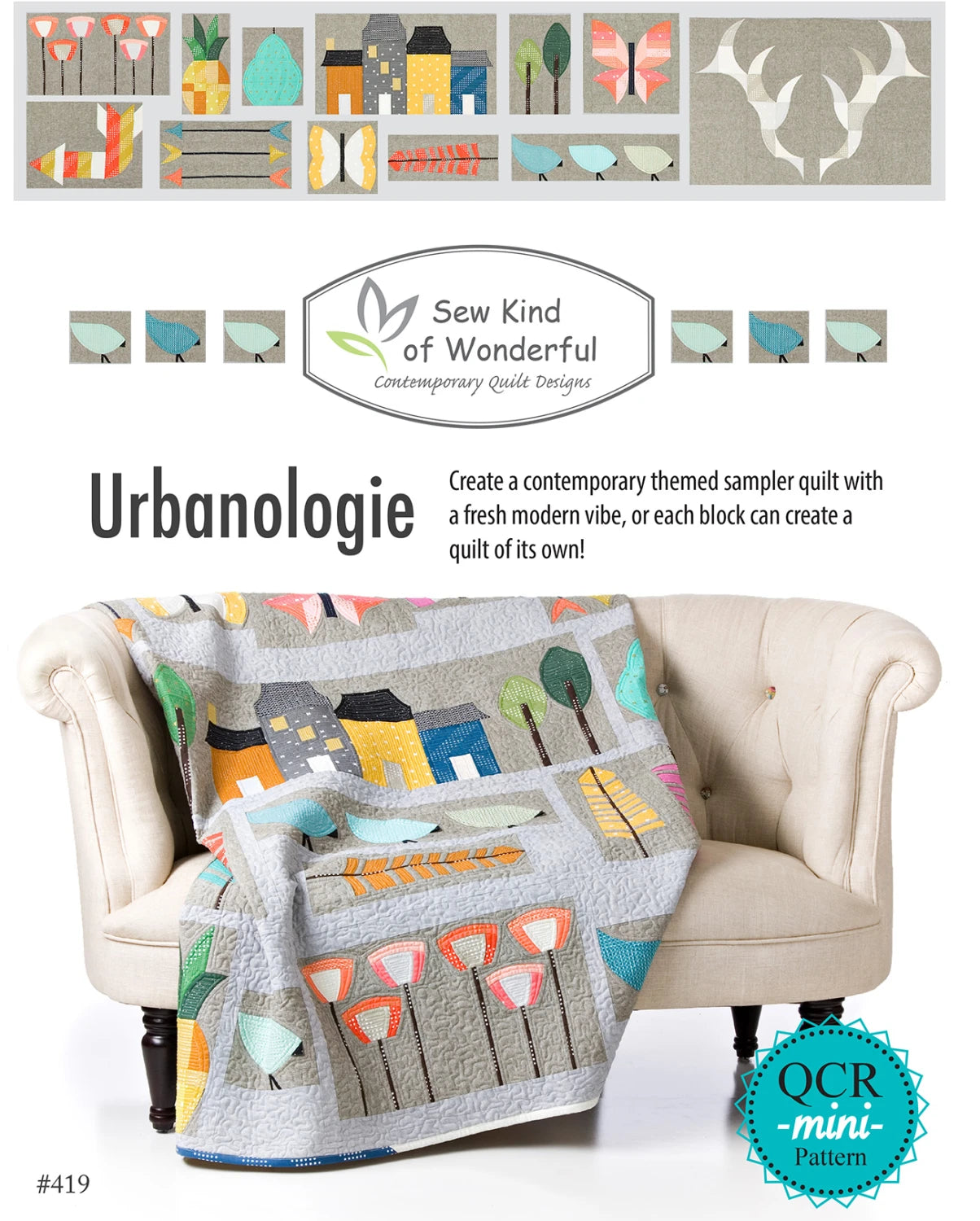 Urbanologie - Contemporary Themed Sampler Quilt by Sew Kind of Wonderful-QC