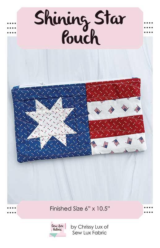 Shining Star Pouch - 6 x 10 zippered bag by Chrissy Lux of Sew Lux Fabric