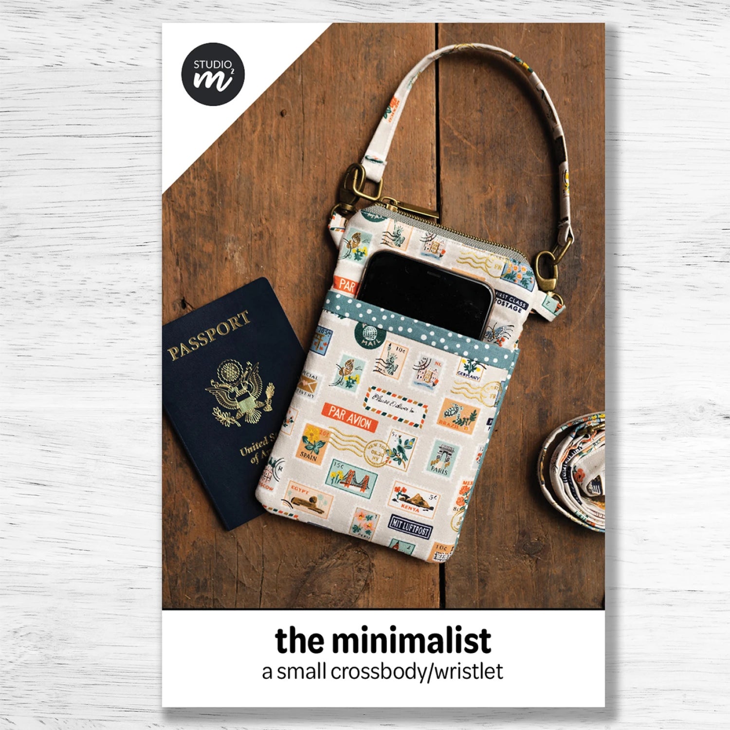The Minimalist  pattern - a small crossbody/wristlet - Studio M squared