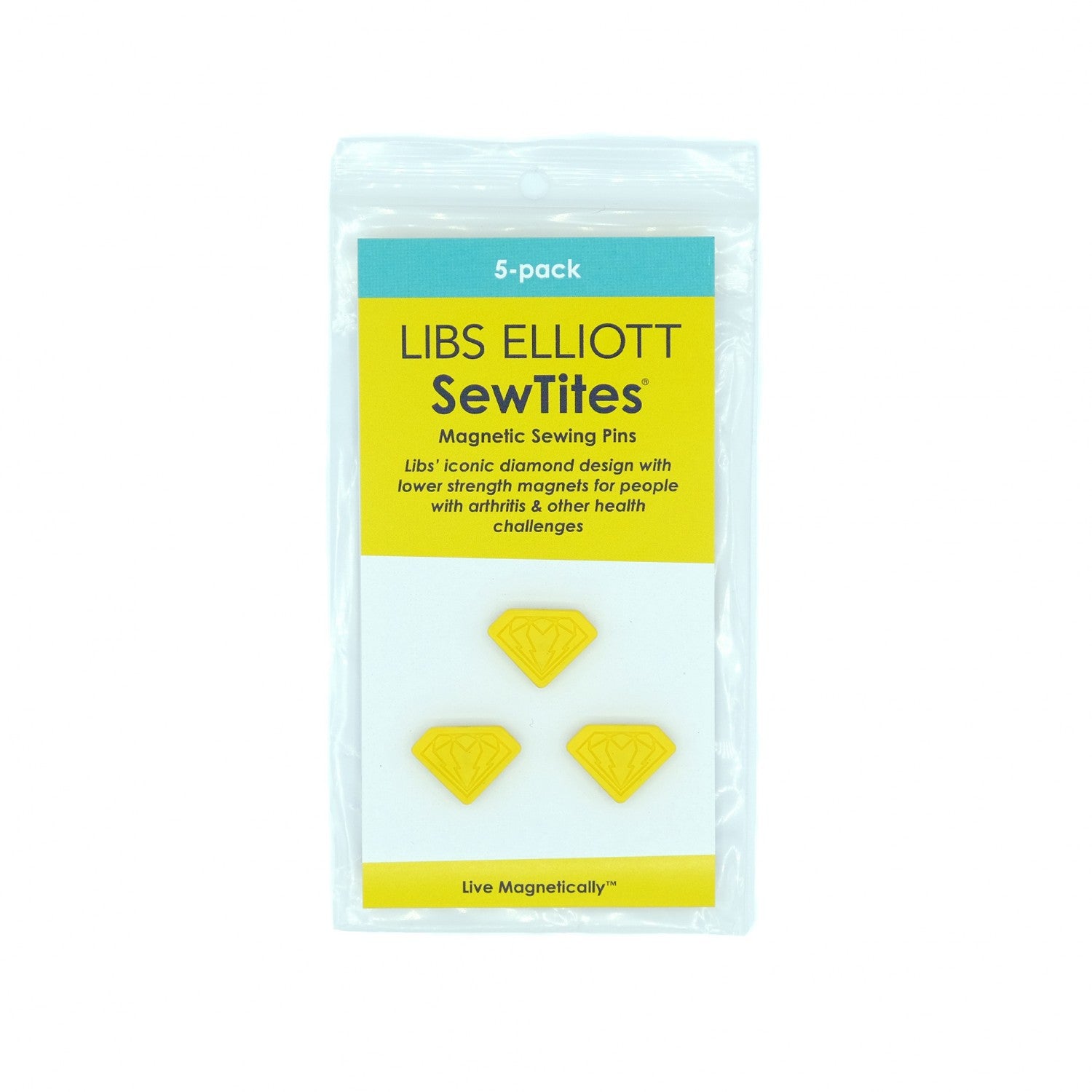 Sewtites - Libs Elliott Diamond Lite 5 pack of magnetic sewing pins