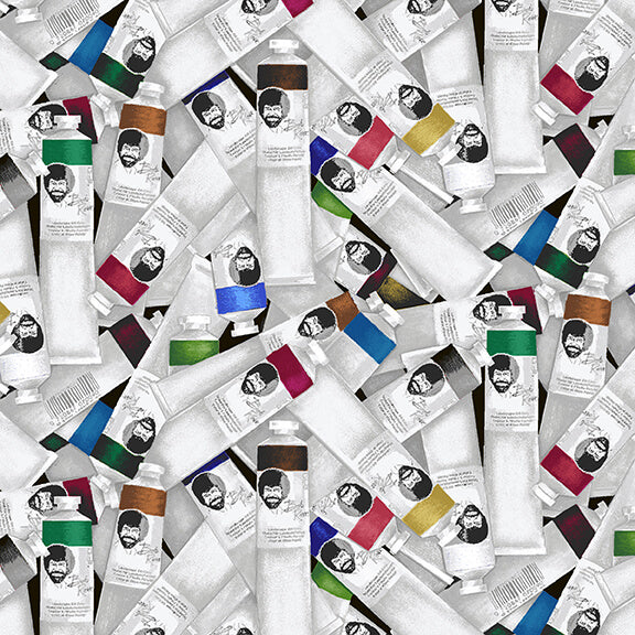 The Joy Of Painting - paint tubes - packed paint tubes on black - by Bob Ross