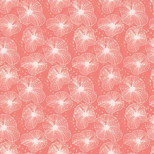 Koi Garden - Textured Lily Pads - Blush - white lily pads on pink