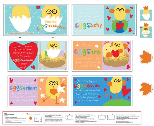 Huggable & Loveable XII -PANEL 1yd. - BOOK - You're eggstrordinary! (137)
