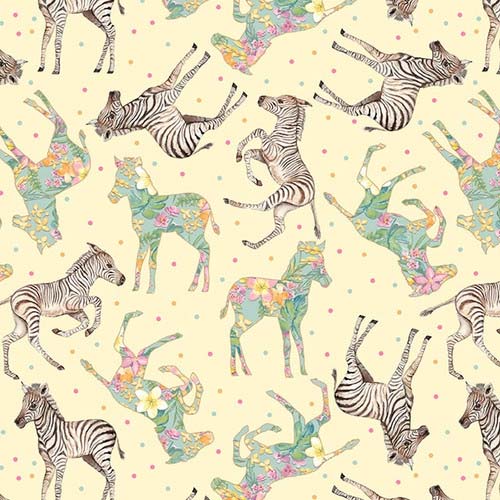 All Big Things Start Small -Floral Zebras - Yellow - zebras on yellow