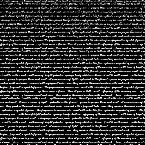 Hothouse Magic - Written Script - Black - white script on black