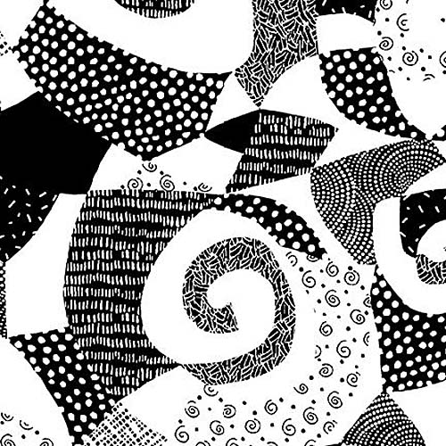 All or Nothing - Swirl - White/Black - patchwork black & white swirl