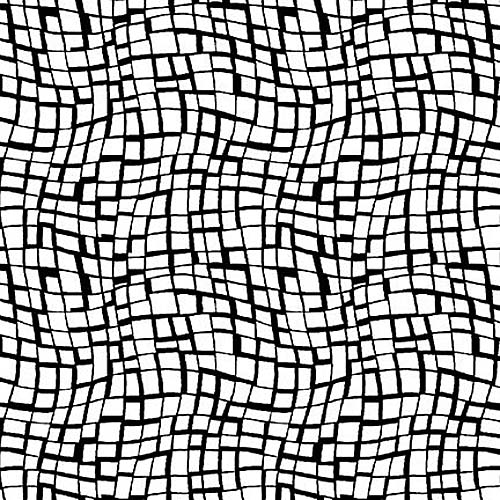 All or Nothing - Wavy Grid - White/Black - black wavy mosaic on white