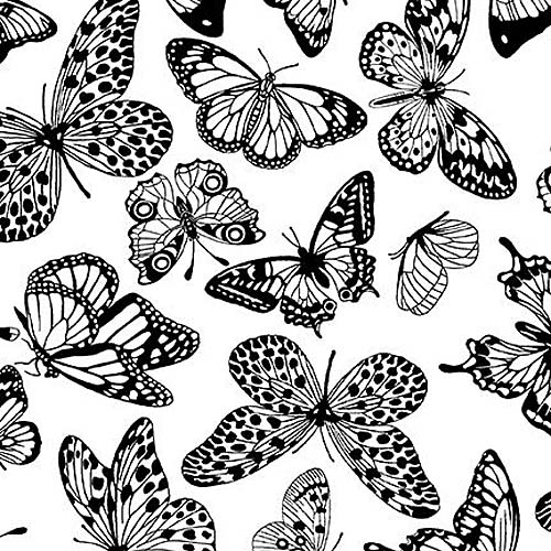 All or Nothing - Butterfly - White/Black - black butterflies on white