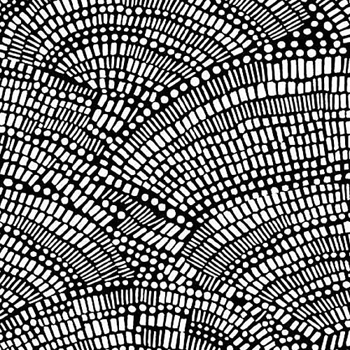 All or Nothing - Mosaic Fan -Black/White - white mosaic fans on black