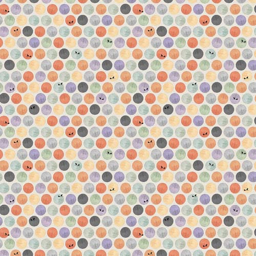 Tonight We Fly - Moon Dot - Citrus - rows of pastel dots w/ flying chicken