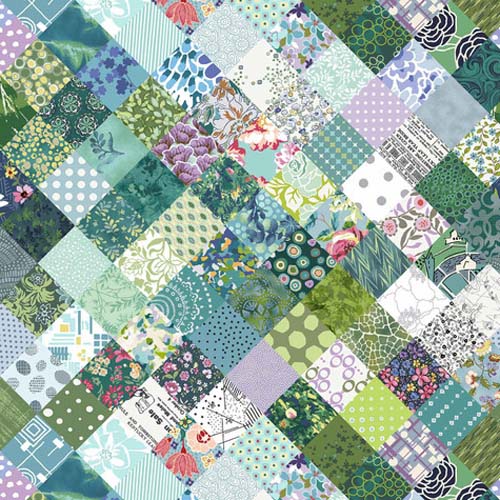 Neighborhood Association - Cheater Patch - Teal - bias square patchwork
