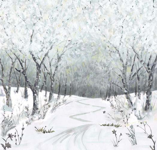 Hazy Shade of Winter - PANEL approx 44 inches - Winter Road - Slate