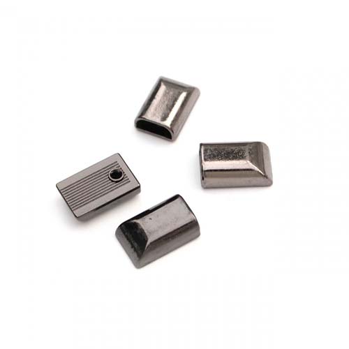 Zipper cord ends - four .5"purse hardware - Gunmetal  From Sallie Tomato