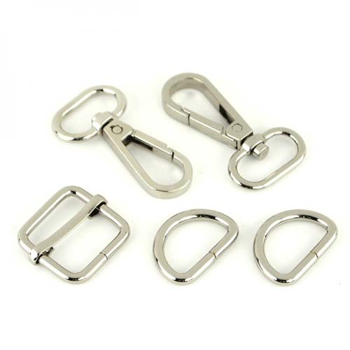Sallie Tomato- Handbag Notions - Basic Hardware Set level 3-  3/4 inch nickel