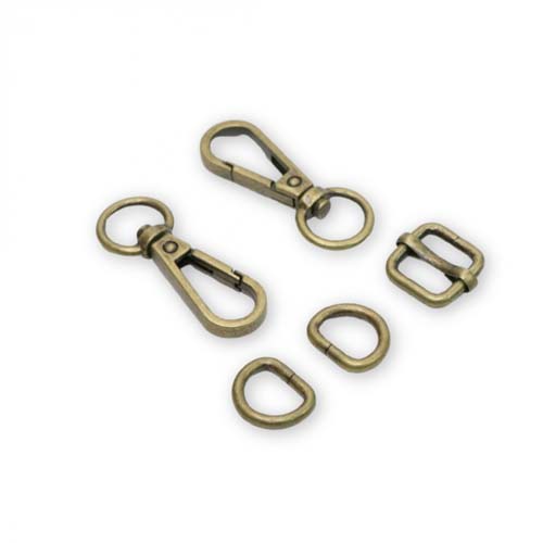 Sallie Tomato- Handbag Notions - Basic Hardware Set level 3-  1/2 inch Antique