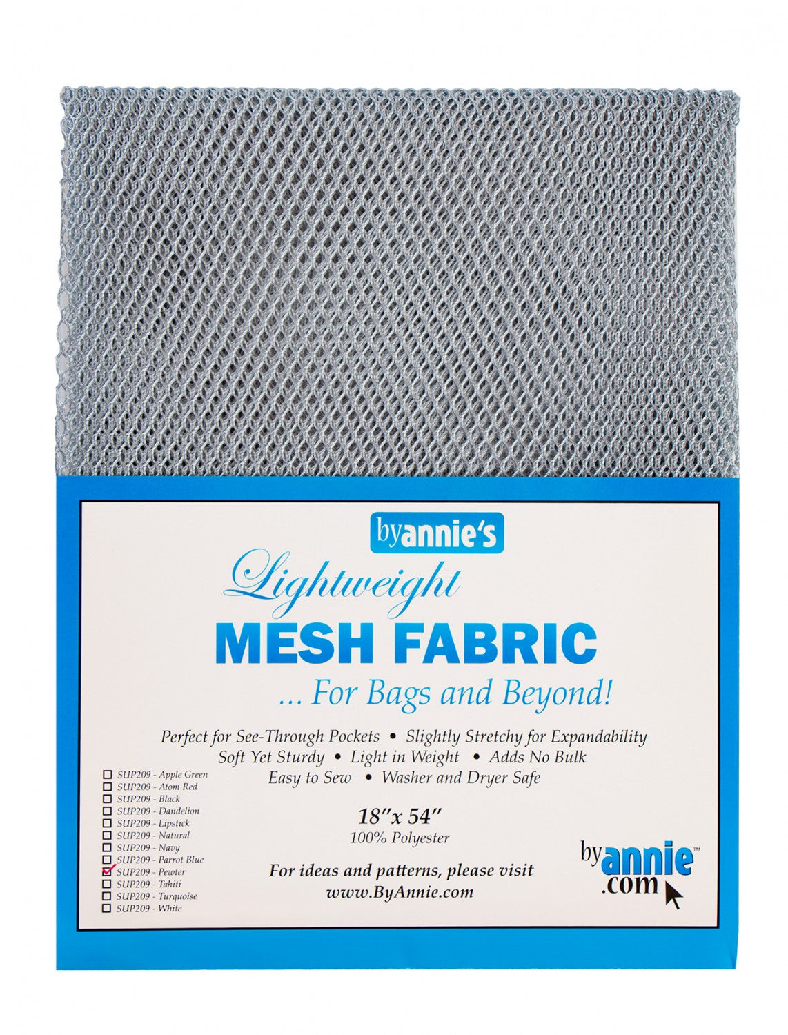 Mesh lightweight PEWTER - 18 x 54 - ByAnnie.com