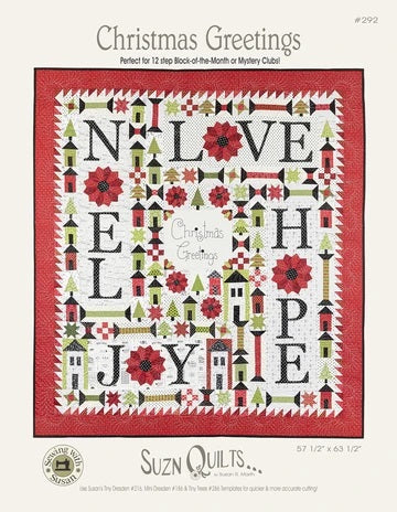 Christmas Greetings - quilt or wall hanging pattern - Suzn Quilts - #292