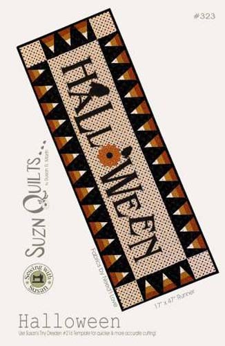 Halloween - 17 x 47 runner - Suzn Quilts #323 - use tiny dresden template