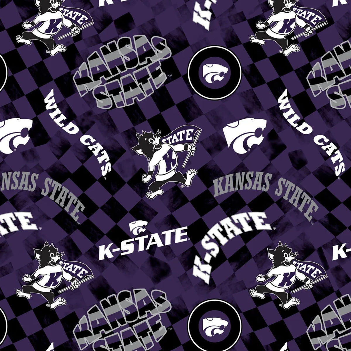 Kansas State University - Check allover - Purple