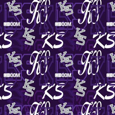 Kansas State University - Letters - Purple & Gray KS on purple