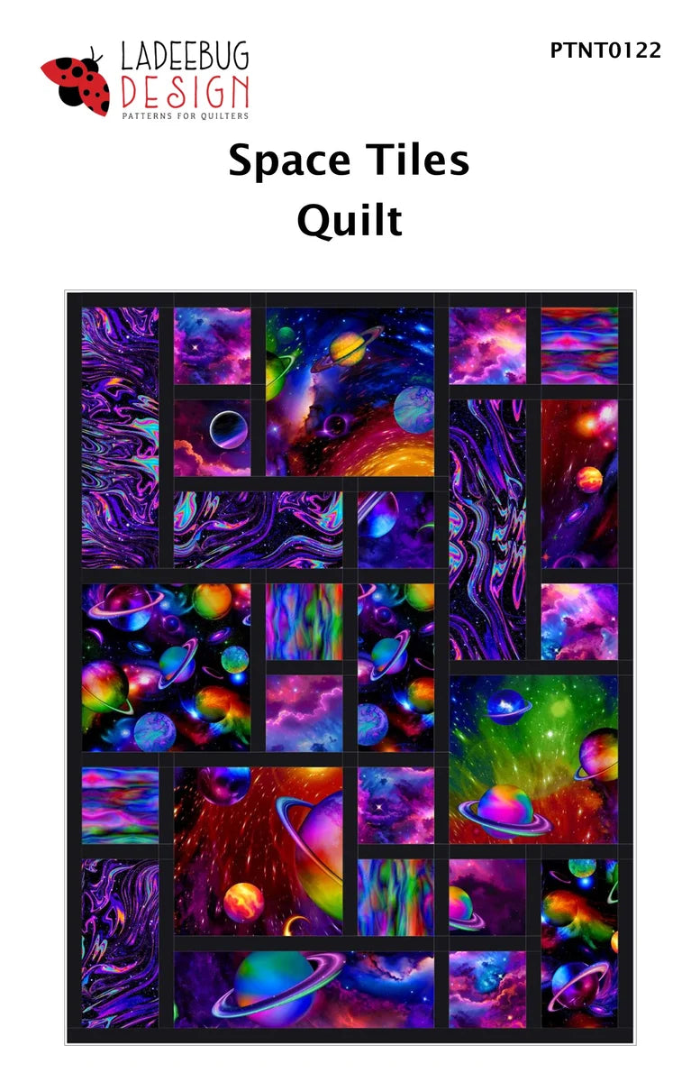 Space Tiles Quilt - 37 x 49 - uses a panel - Ladeebug Design