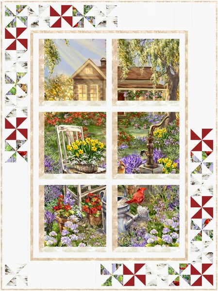 Spring Window quilt - by Ladeebug designs - for panels - 38 x 51