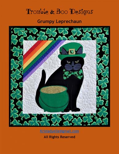 Grumpy Leprechaun-wall hanging16x16 - Trouble & Boo Designs TB2883 - Cat